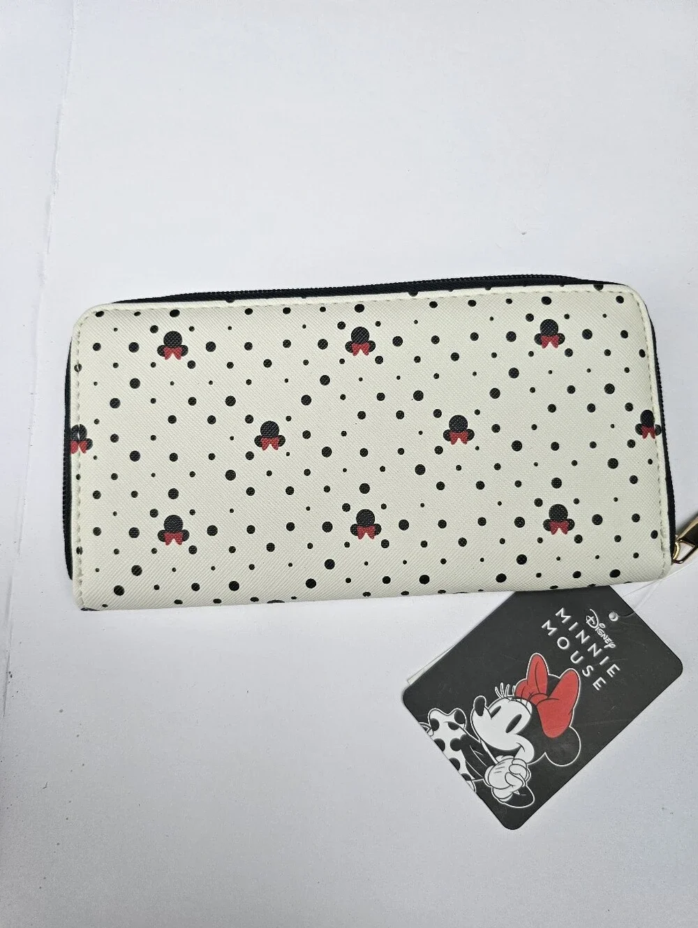 Disney Minnie Mouse Wallet Red Bow Polka Dots Travel Clutch New With Tags